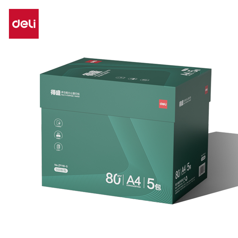 池兆诺ZF116-5得盛复印纸A4-80g-5包(绿色包装)(箱)